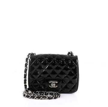 Chanel Square Classic Single Flap Bag Quilted Patent Mini