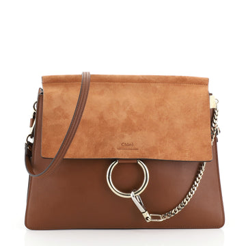 Chloe Faye Shoulder Bag Leather and Suede Medium