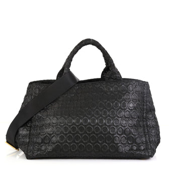 Prada Canapa Convertible Tote Tessuto Jacquard Medium