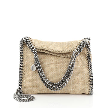 Stella McCartney Falabella Fold Over Crossbody Bag Raffia Mini Neutral 4607203