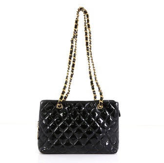 Chanel Vintage CC Charm Tote Quilted Patent Medium