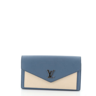 Louis Vuitton Blue/Beige Leather Mylockme Long Flap Wallet