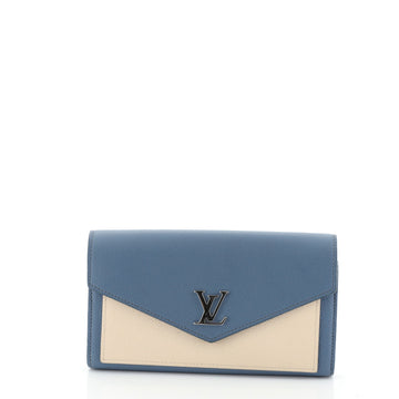 Louis Vuitton Mylockme Wallet Leather Blue 460825