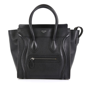 Celine Luggage Handbag Grainy Leather Micro