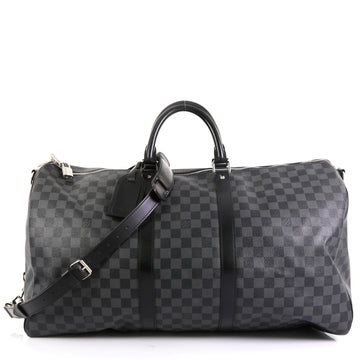 Louis Vuitton Keepall Bandouliere Bag Damier Graphite 55