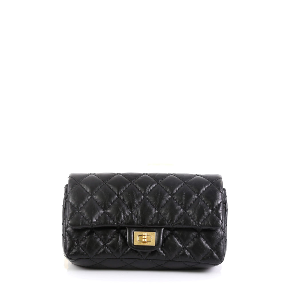 Chanel Reissue 2.55 Waist Bag Quilted Aged Calfskin Black 4609829