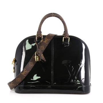 Louis Vuitton Alma Handbag Vernis with Monogram Canvas PM