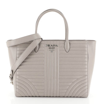 Prada Convertible Open Tote Diagramme Quilted Leather Medium