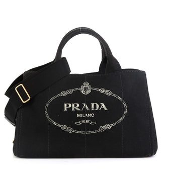 Prada Canapa Convertible Tote Canvas Medium