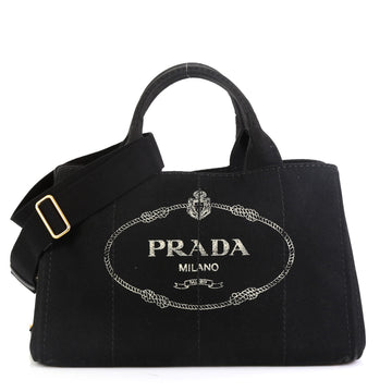 Prada Canapa Convertible Tote Canvas Medium
