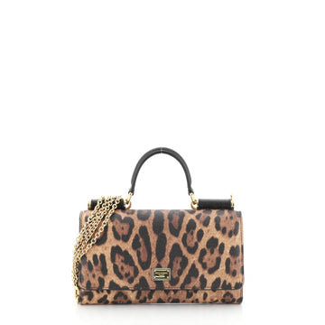 Dolce & Gabbana Sicily Wallet on Chain Printed Leather Mini