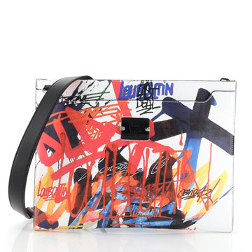 Christian Louboutin Graffiti Crossbody Skypouch Printed Leather 