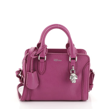 Alexander McQueen Padlock Zip Around Tote Leather Mini Purple 461122