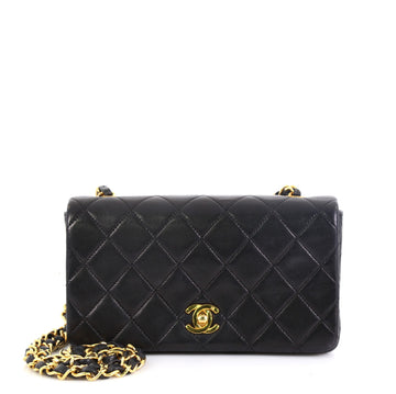Chanel Vintage Full Flap Bag Quilted Lambskin Mini
