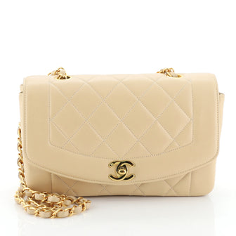 Chanel Vintage Diana Flap Bag Quilted Lambskin Small