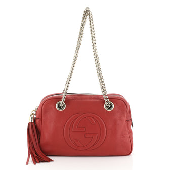 Gucci Soho Chain Zip Shoulder Bag Leather Small