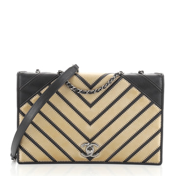 Chanel Chevron Couture Flap Bag Stitched Chevron Lambskin Medium