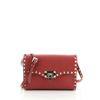 Valentino Rockstud Flip Lock Flap Bag Leather Medium