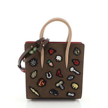 Christian Louboutin Paloma Tote Patch Embellished Nubuck Small