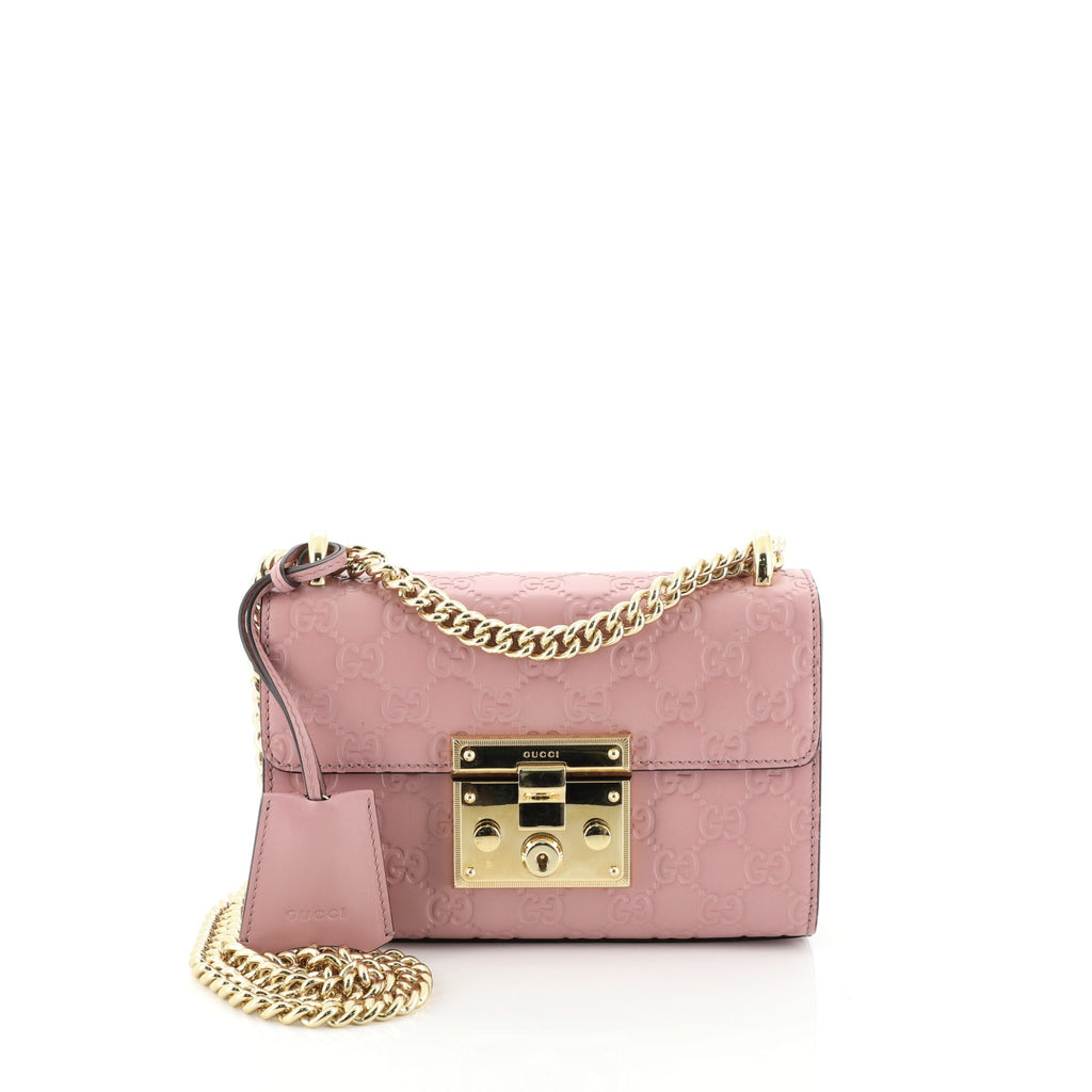 Gucci Pink Guccissima Leather Small Padlock Shoulder Bag Gucci