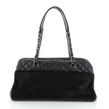 Chanel Chain Bowler Bag Quilted Calfskin and Pony Hair Large