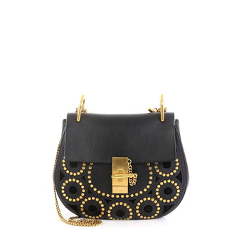 Chloe Drew Crossbody Bag Studded Laser Cut Leather Small