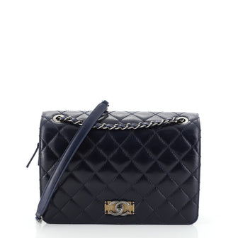 Chanel Day Trip Flap Bag Quilted Glazed Calfskin and Nubuck Medium
