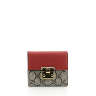 Gucci Padlock Flap Wallet GG Coated Canvas and Leather Small