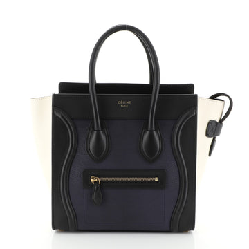 Celine Tricolor Luggage Handbag Leather Micro