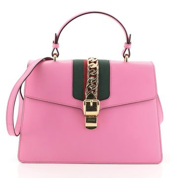 Gucci Sylvie Top Handle Bag Leather Medium