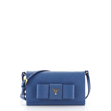 Prada Bow Wallet on Strap Saffiano Leather Small