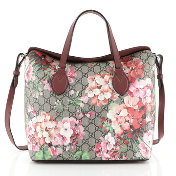 Gucci Convertible Folded Tote Blooms Print GG Coated Canvas Medium