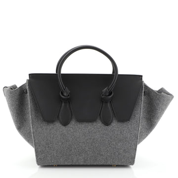 Celine Tie Knot Tote Leather and Felt Small