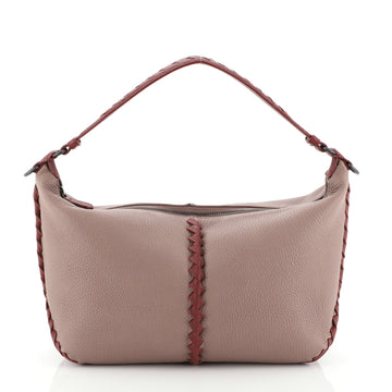 Bottega Veneta Shoulder Bag Cervo Leather with Intrecciato Detail Small