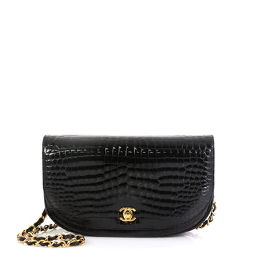 Chanel Vintage Crescent Flap Bag Crocodile Medium