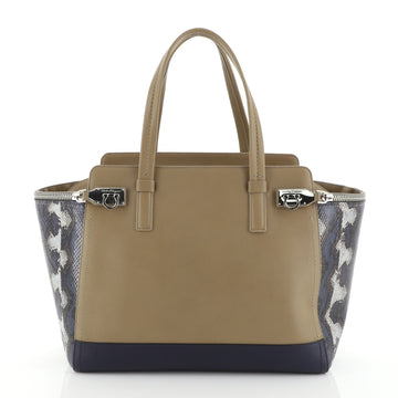 Salvatore Ferragamo Verve Tote Python with Leather Medium
