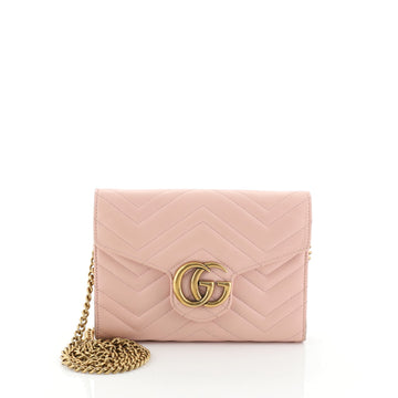 Gucci GG Marmont Chain Wallet Matelasse Leather Mini
