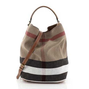 Burberry Ashby Handbag House Check Canvas Medium