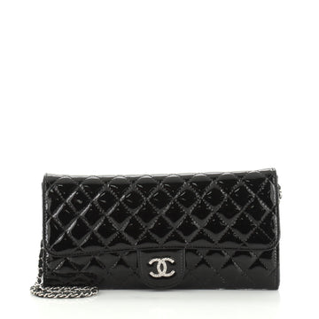 Chanel Brilliant Wallet on Chain Clutch Quilted Patent East West