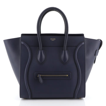 Celine Luggage Handbag Smooth Leather Mini
