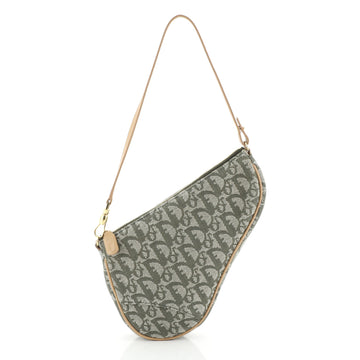 Christian Dior Vintage Saddle Bag Diorissimo Canvas Mini