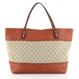 Gucci Laidback Crafty Tote GG Canvas and Leather Large