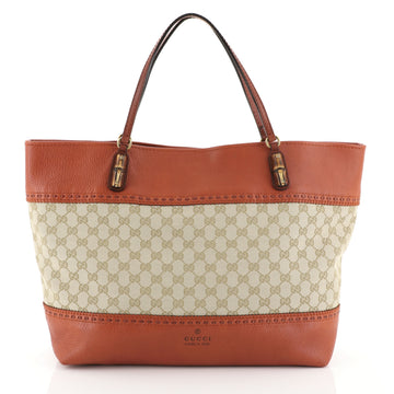 Gucci Laidback Crafty Tote GG Canvas and Leather Large