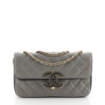 Chanel CC Chic Double Flap Bag Quilted Lambskin Small