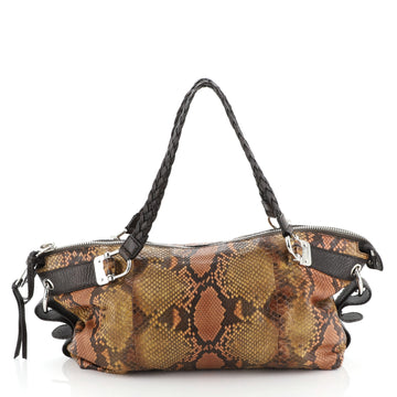Gucci Bamboo Bar Shoulder Bag Python Medium