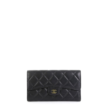 Chanel L-Flap Wallet Quilted Lambskin Long