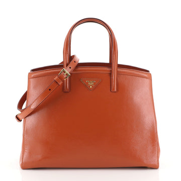 Prada Slim Convertible Tote Vernice Saffiano Leather East West