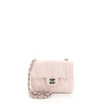 Vintage Classic Single Flap Bag Quilted Tweed Mini
