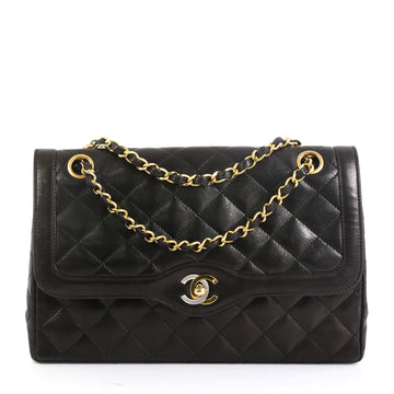 Chanel Vintage Two-Tone CC Flap Bag Quilted Lambskin Medium