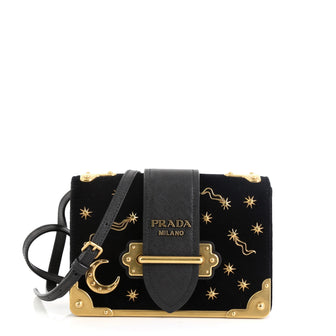 Prada Cahier Crossbody Bag Embellished Velvet Small
